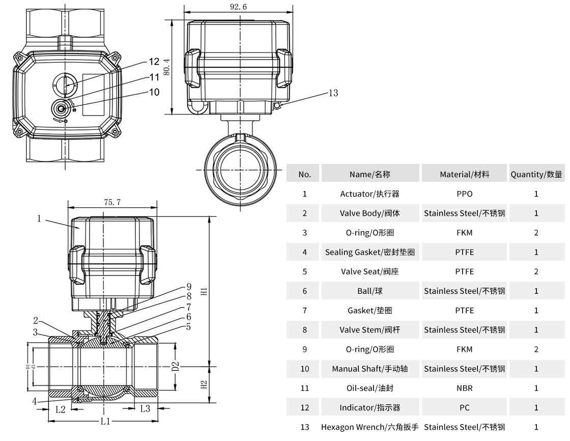 A150-T不锈钢螺纹微型电动球阀-零部件材质表.jpg