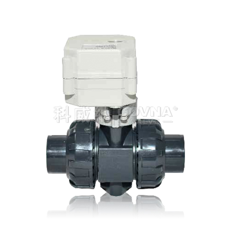 upvc双由令螺纹微型电动球阀_T15-P2-C